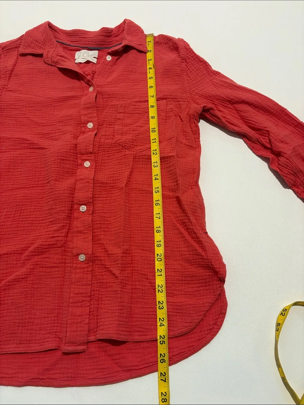 J. Crew Red Long-Sleeve Button-Down Shirt